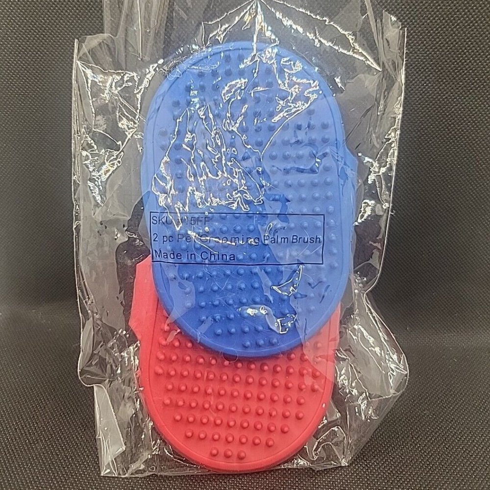 Pet Soothing Massage Rubber Brush 2pcs